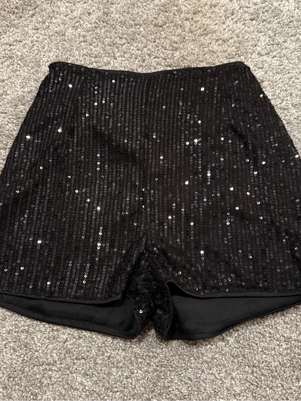Amazon Black High-Waist Sequin Shorts